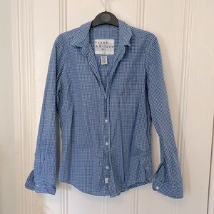 Frank & Eileen Barry blue and purple button-down